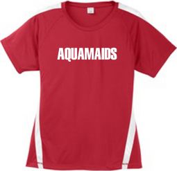 Ladies Colorblock PosiCharge Tee, Red/White